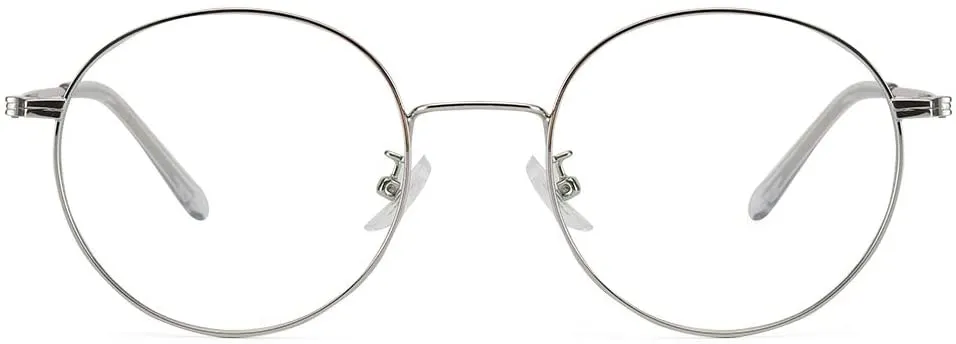 New in box! Cyxus Blue Light Blocking Glasses For Women Men Metal Round Frame Eyeglasses UV420 Filter Clear Lens Computer Gaming Glasses (Silver,8090)