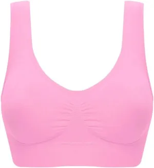 New Seamless Comfortable Sports Bra, Workout Wire free All Day Comfort Bra, Pink Sz 2XL