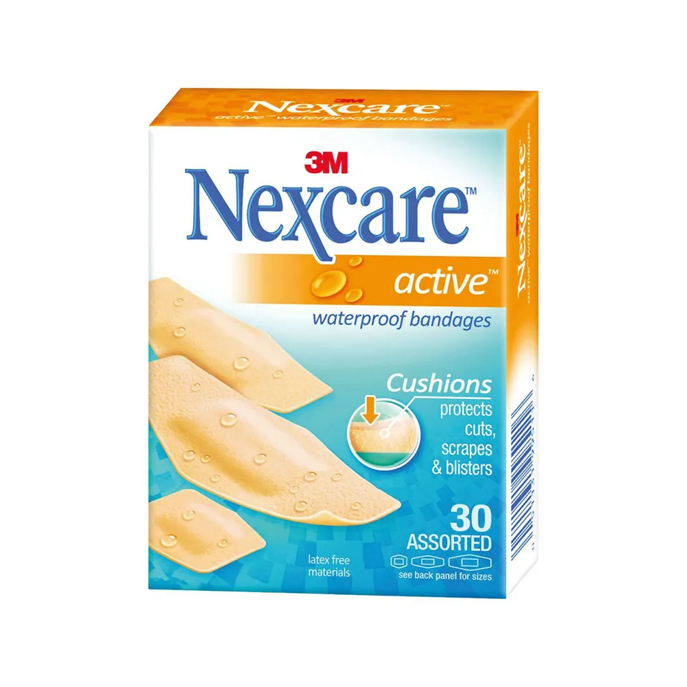 Nexcare Active Waterproof Bandages Assorted 30 pack