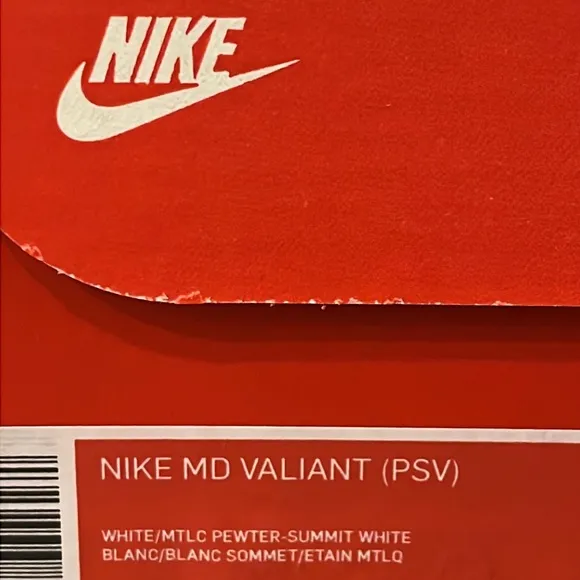 Nike MD Valiant PSV Shoes Sneakers Hook and Loop kids girls CN8559 105 Size 2