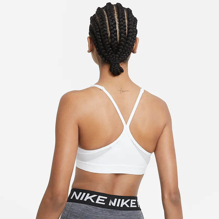 Nike Women's Dri-FIT Indy Light Support Padded V-Neck Sports Bra (White)
