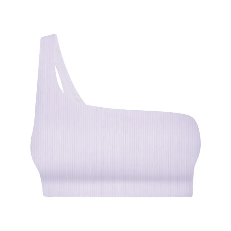 One Shoulder Ribbed Sports Bra