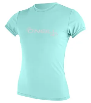 O'Neill Wetsuits Women's Basic Skins UPF 50  Short Sleeve Sun Shirt, Seaglass, X-Small