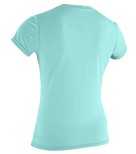 O'Neill Wetsuits Women's Basic Skins UPF 50  Short Sleeve Sun Shirt, Seaglass, X-Small