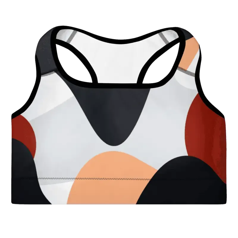 Padded Sports Bra | Fitness Abstract Design