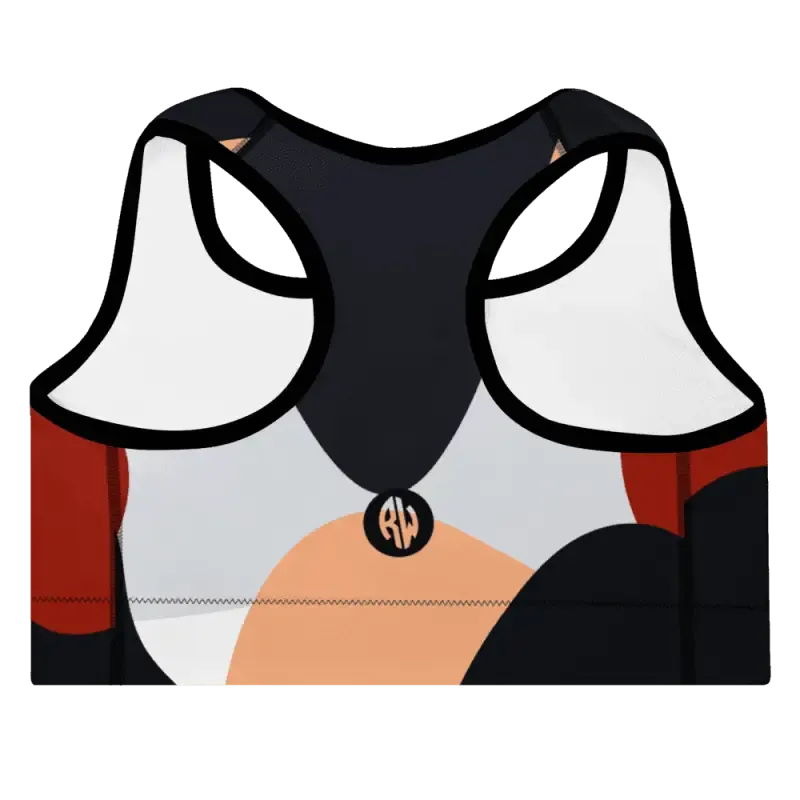 Padded Sports Bra | Fitness Abstract Design