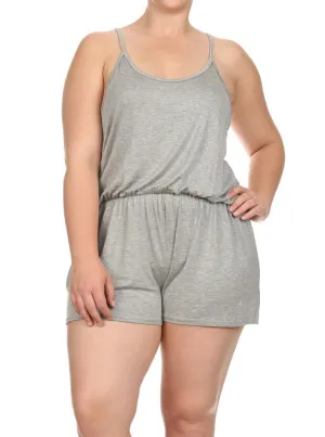 Plus Size Loving Spring Days Grey Romper
