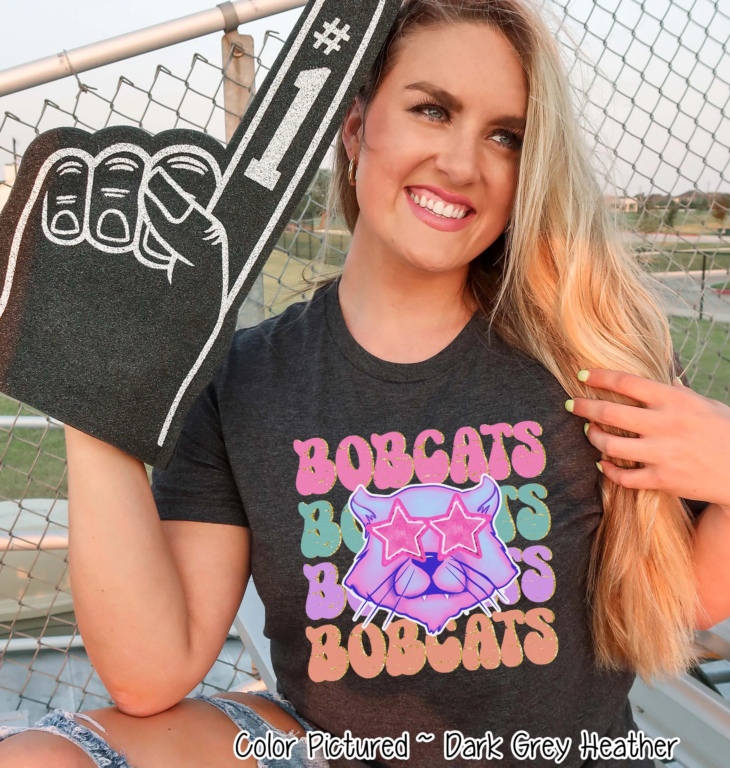 Preppy Star Eyed Mascot Game Day Tee
