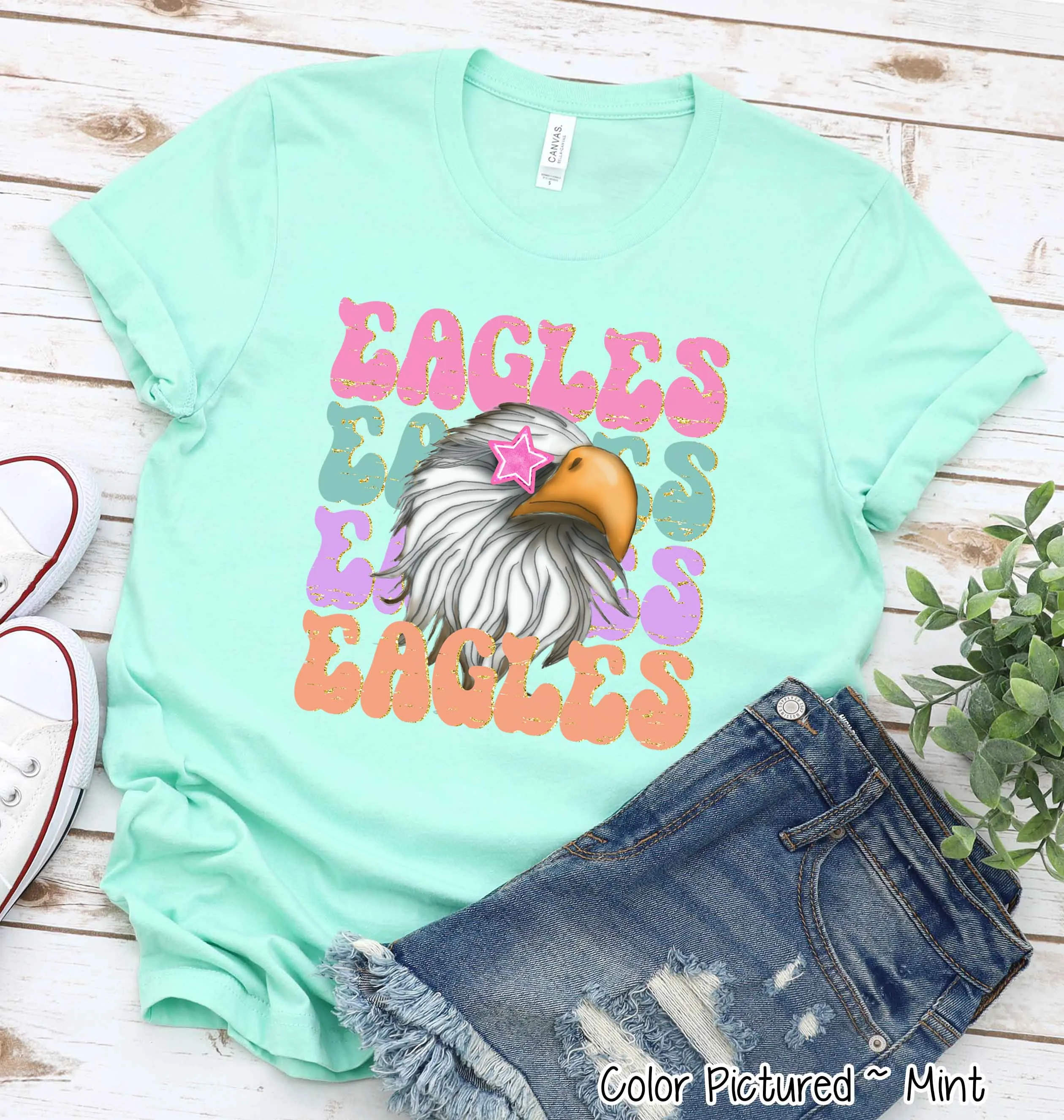 Preppy Star Eyed Mascot Game Day Tee