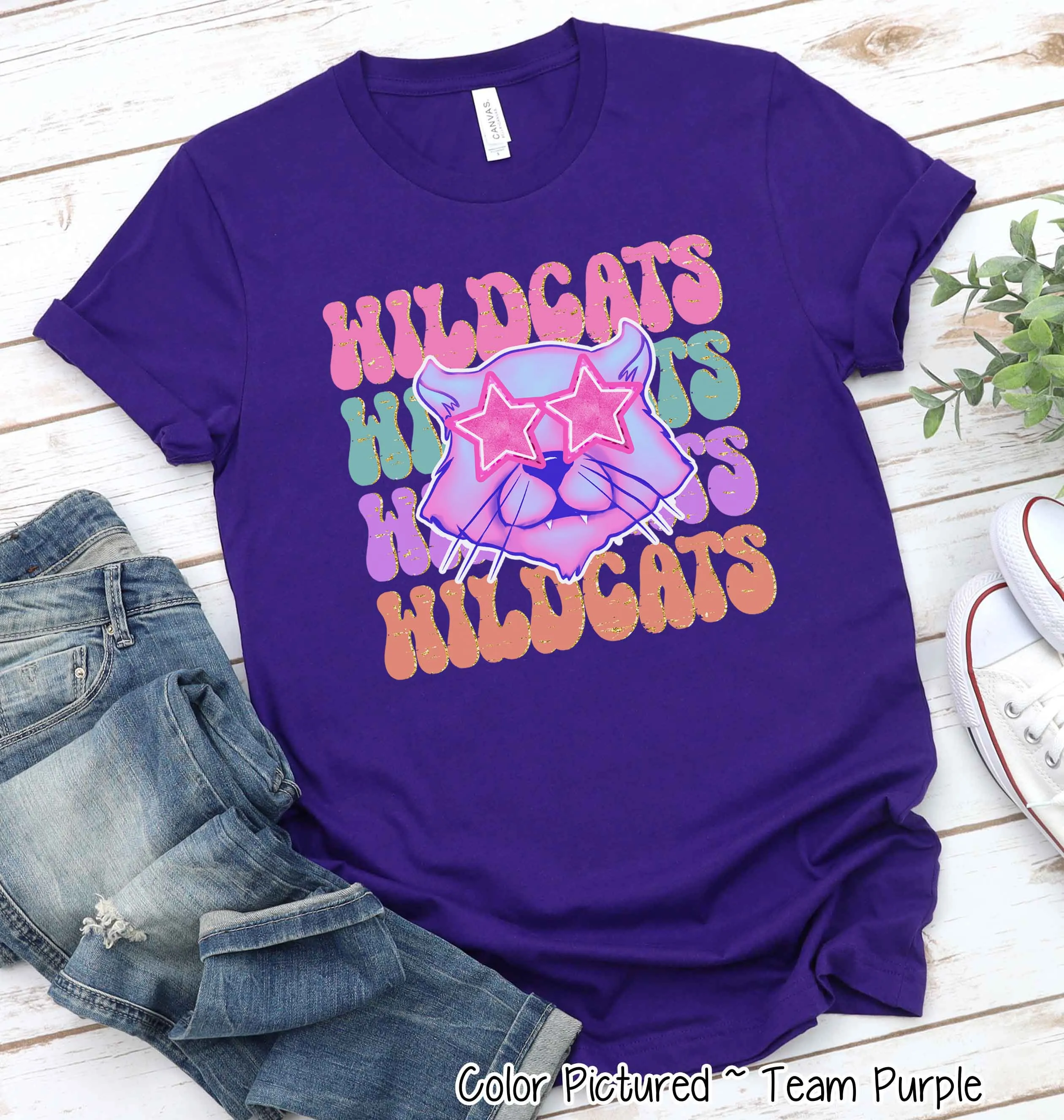 Preppy Star Eyed Mascot Game Day Tee