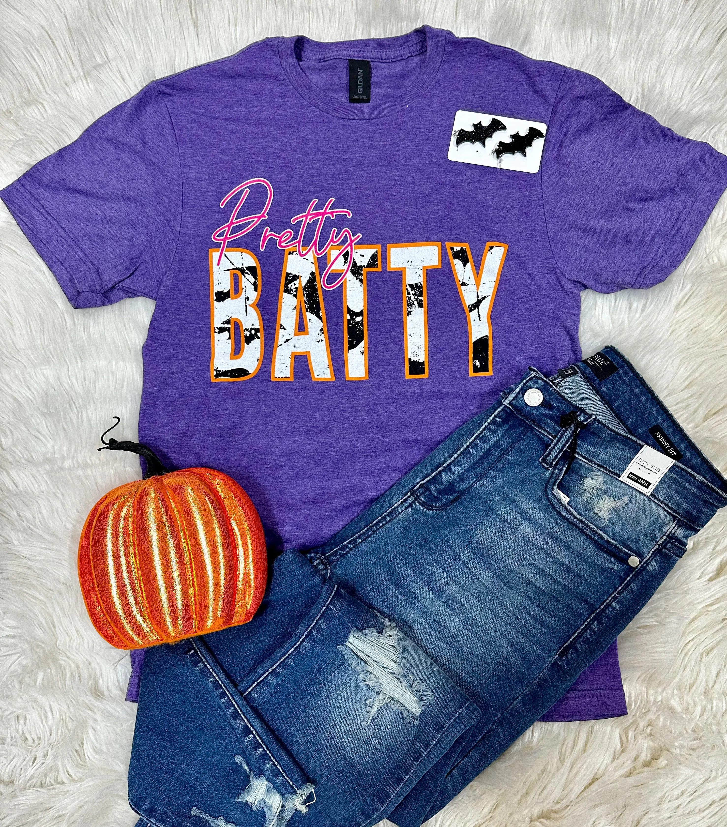{PRETTY BATTY} Heather Purple Crew Neck Tee