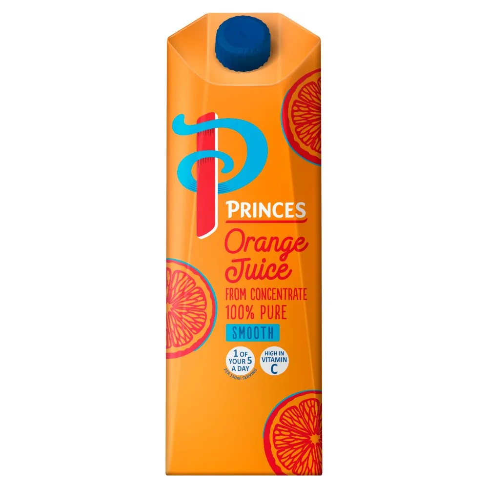 Princes 100% Pure Smooth Orange Juice from Concentrate 1 Litre
