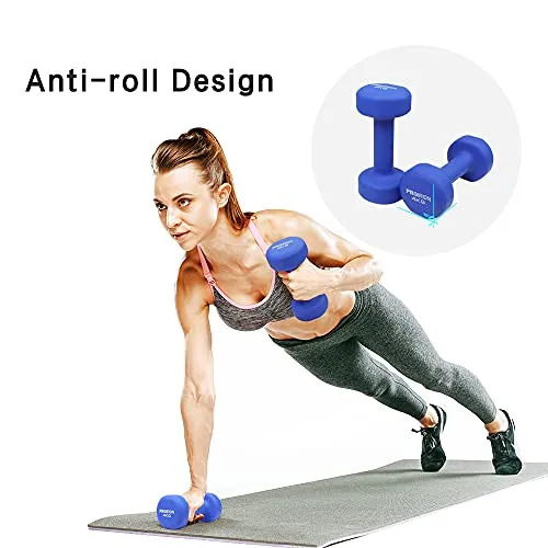 PROIRON Neoprene Dumbbell Home Exercise for Ladies Kids Arm Hand Weights Pilates Dumbbells in 4kg Pair