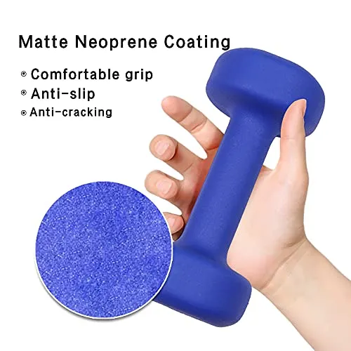 PROIRON Neoprene Dumbbell Home Exercise for Ladies Kids Arm Hand Weights Pilates Dumbbells in 4kg Pair