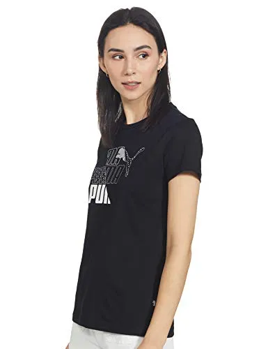 PUMA Women's Graphic Regular T-Shirt (84762501 Black XS)