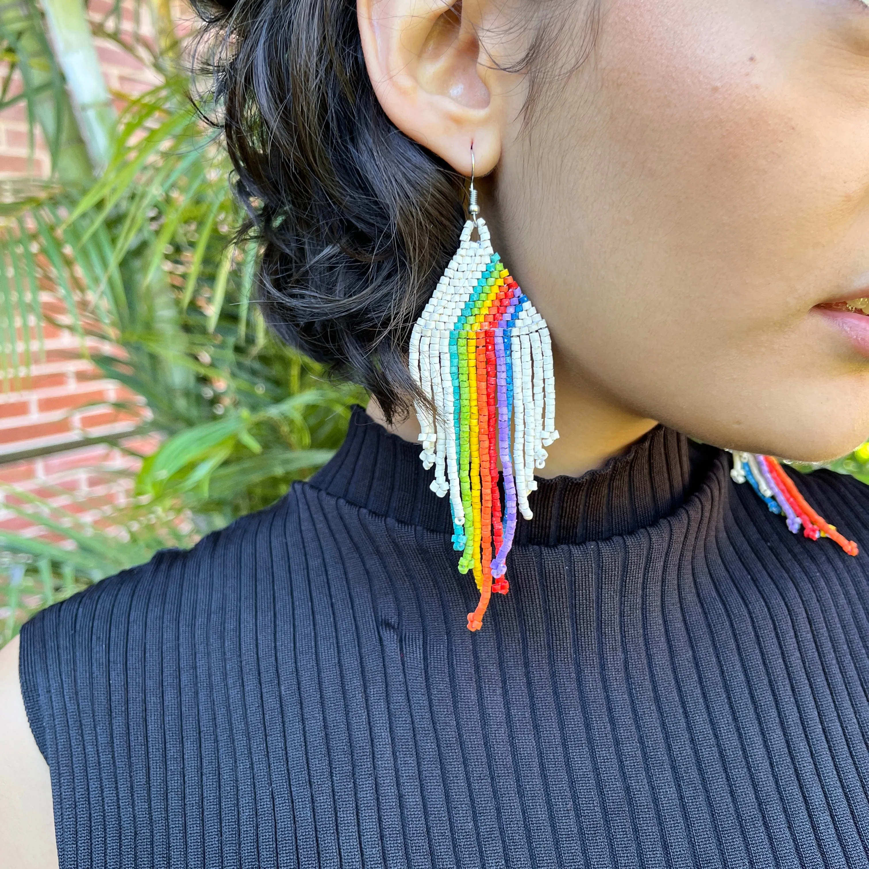 Rainbow Earrings in Symmetrical Design