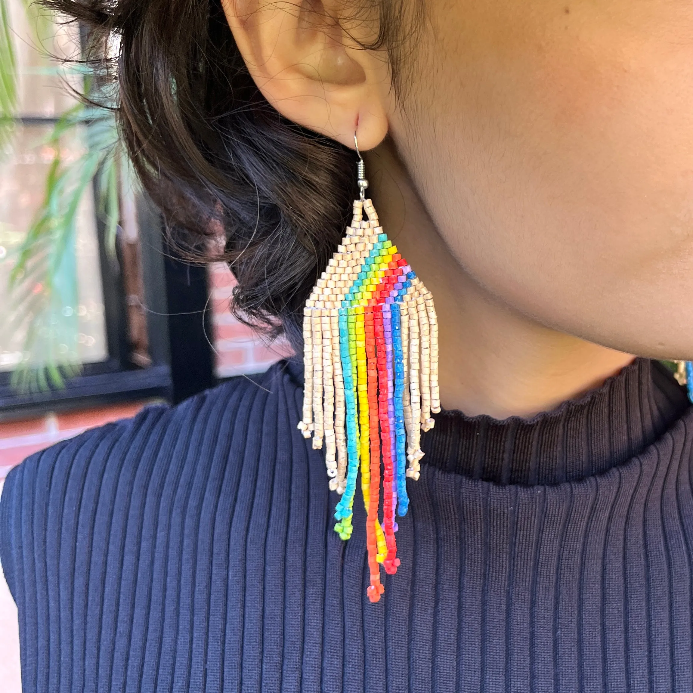 Rainbow Earrings in Symmetrical Design