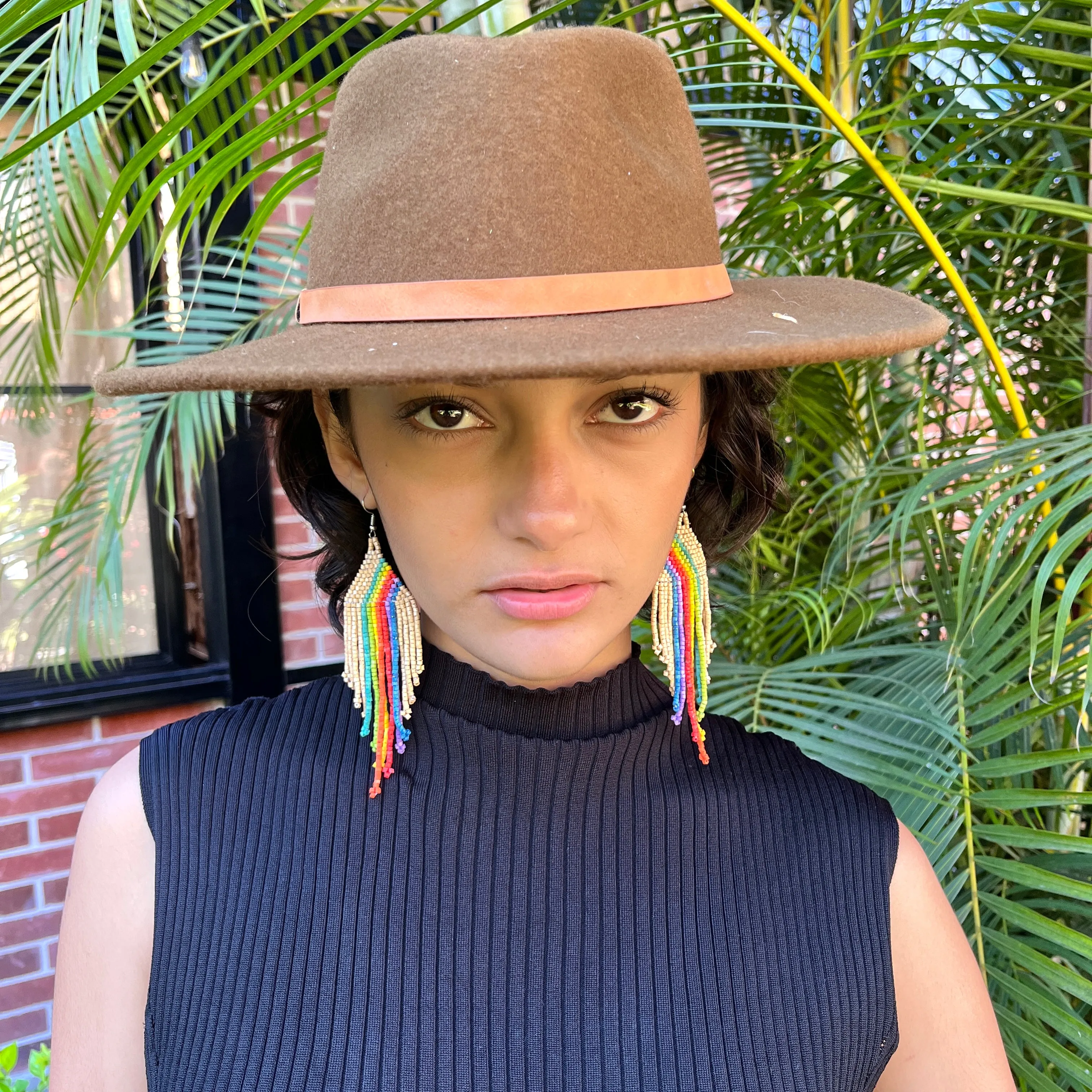 Rainbow Earrings in Symmetrical Design