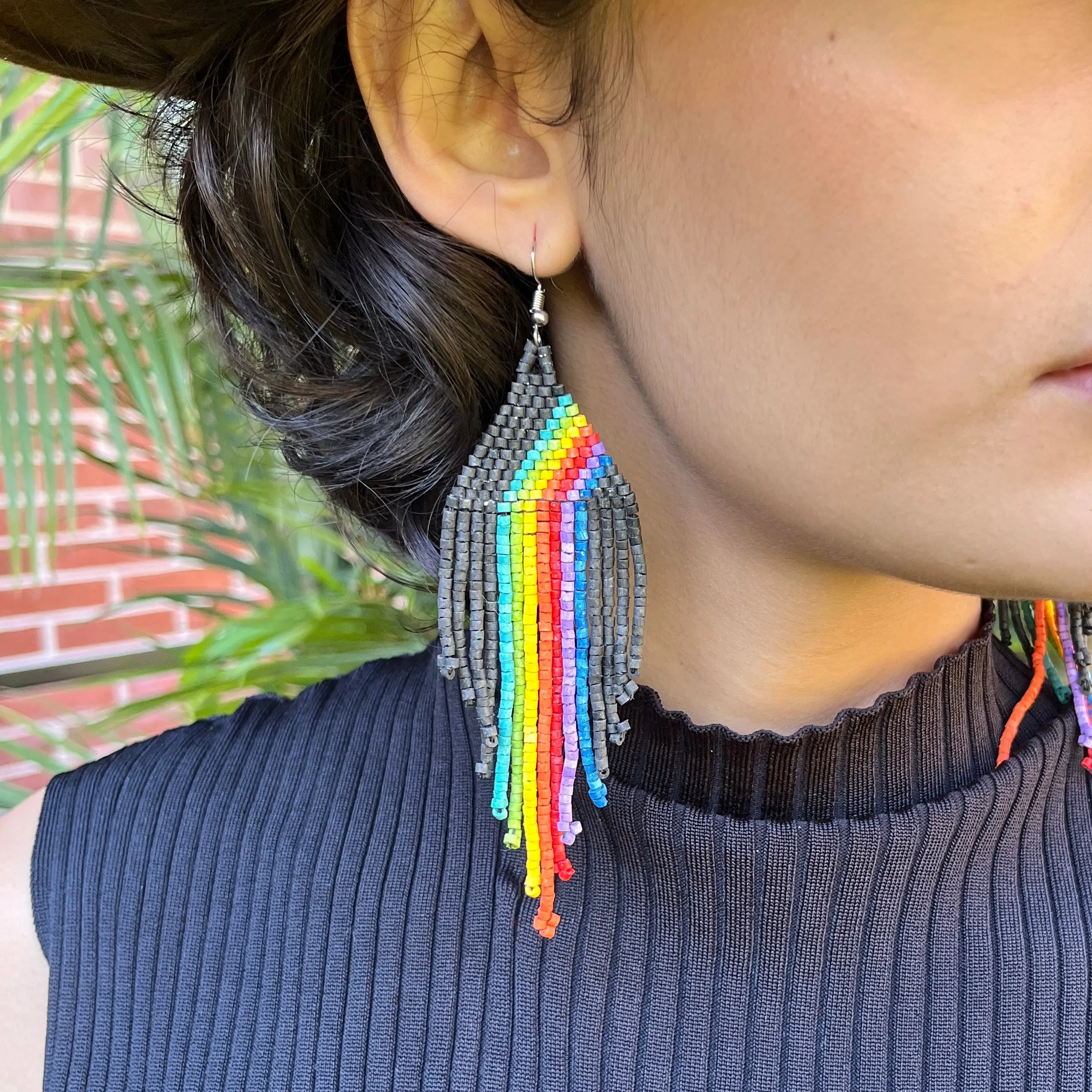 Rainbow Earrings in Symmetrical Design
