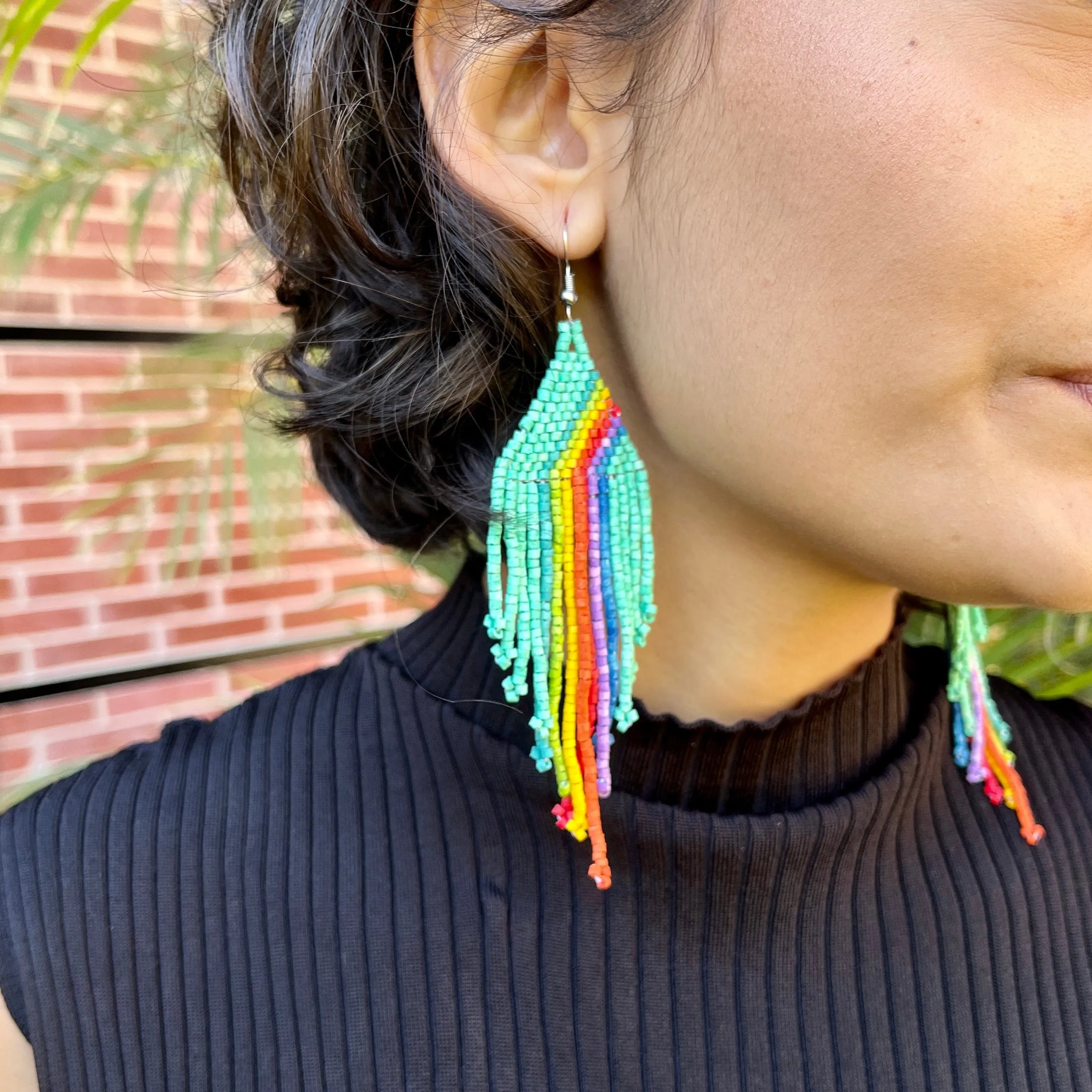 Rainbow Earrings in Symmetrical Design