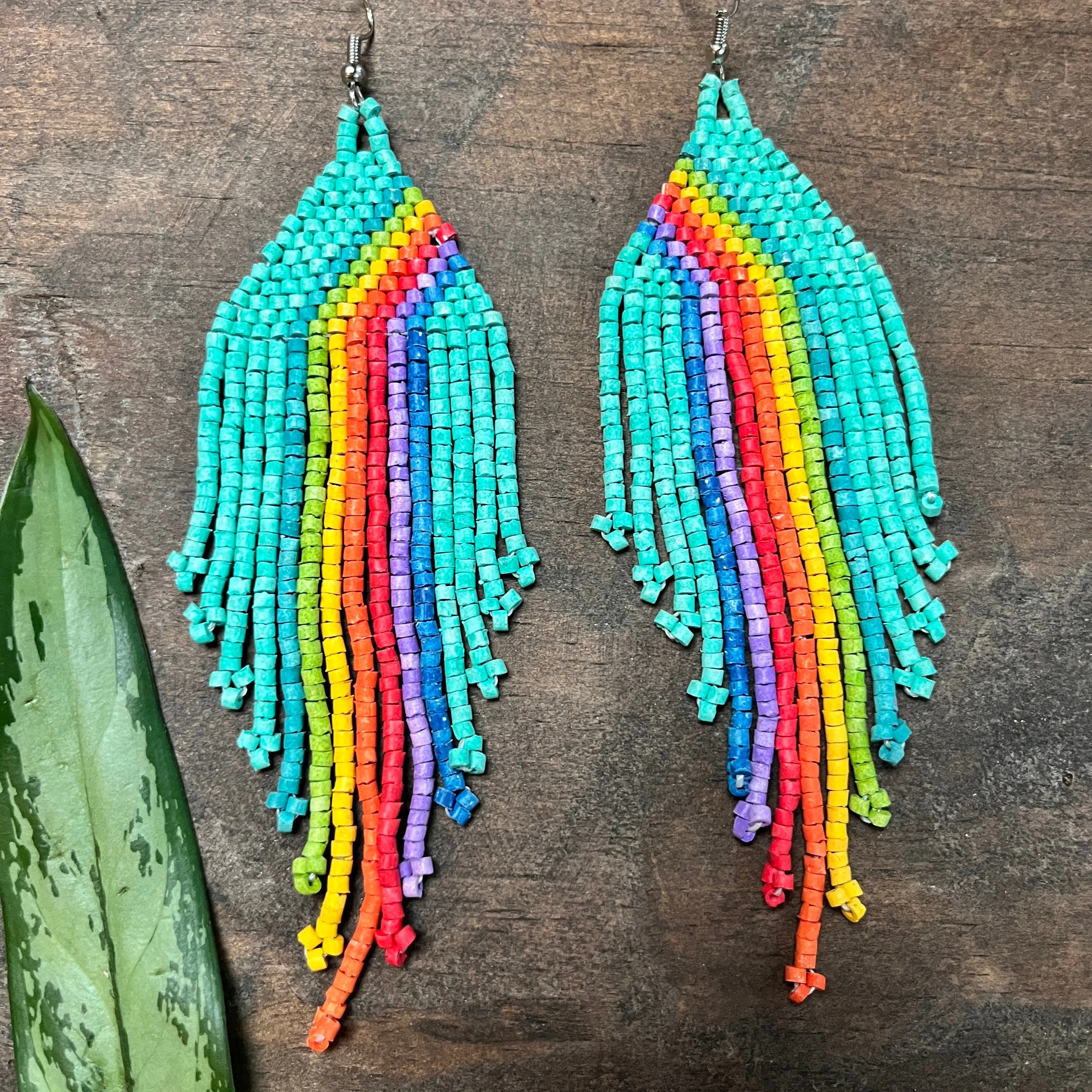 Rainbow Earrings in Symmetrical Design