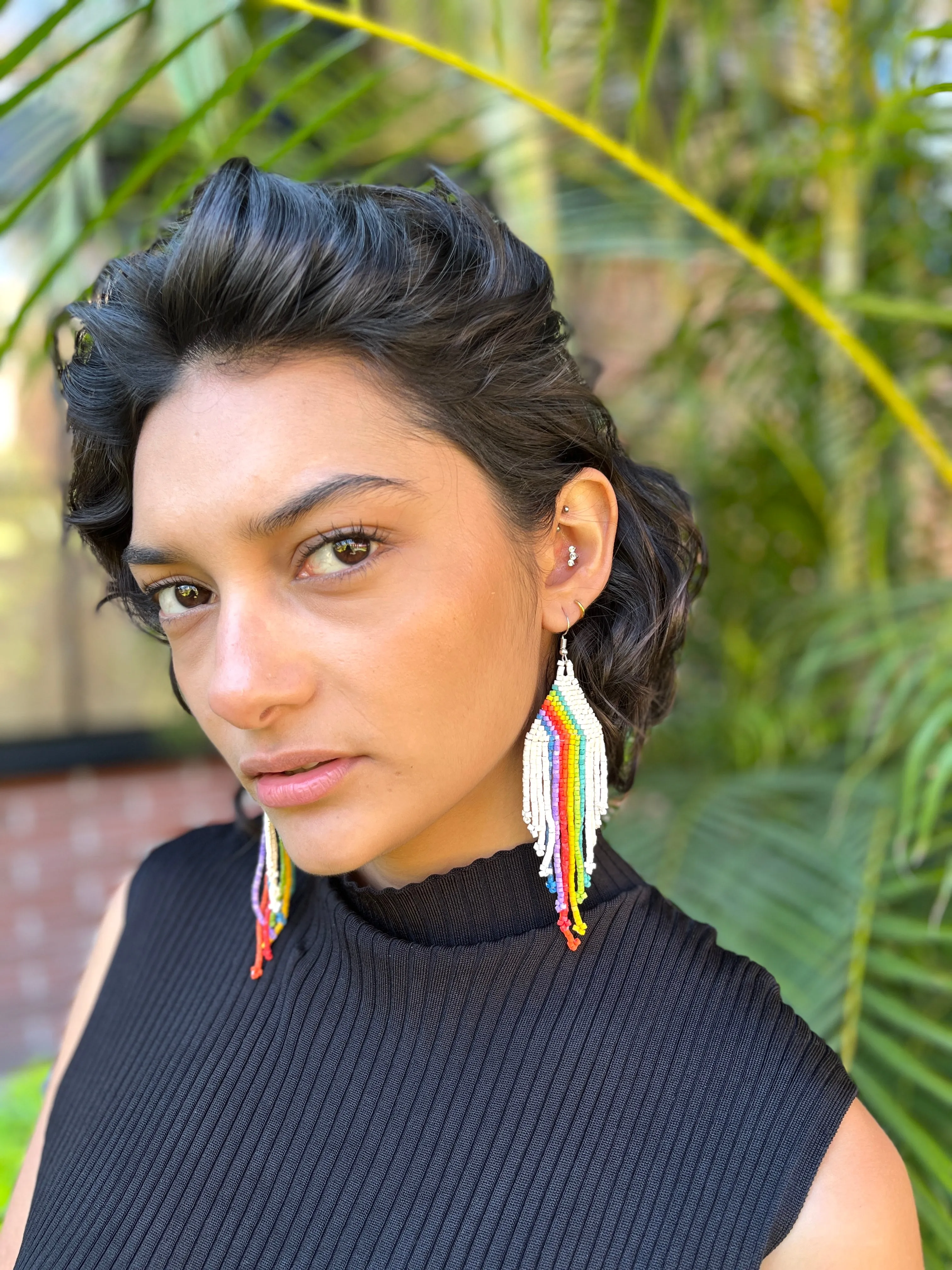 Rainbow Earrings in Symmetrical Design