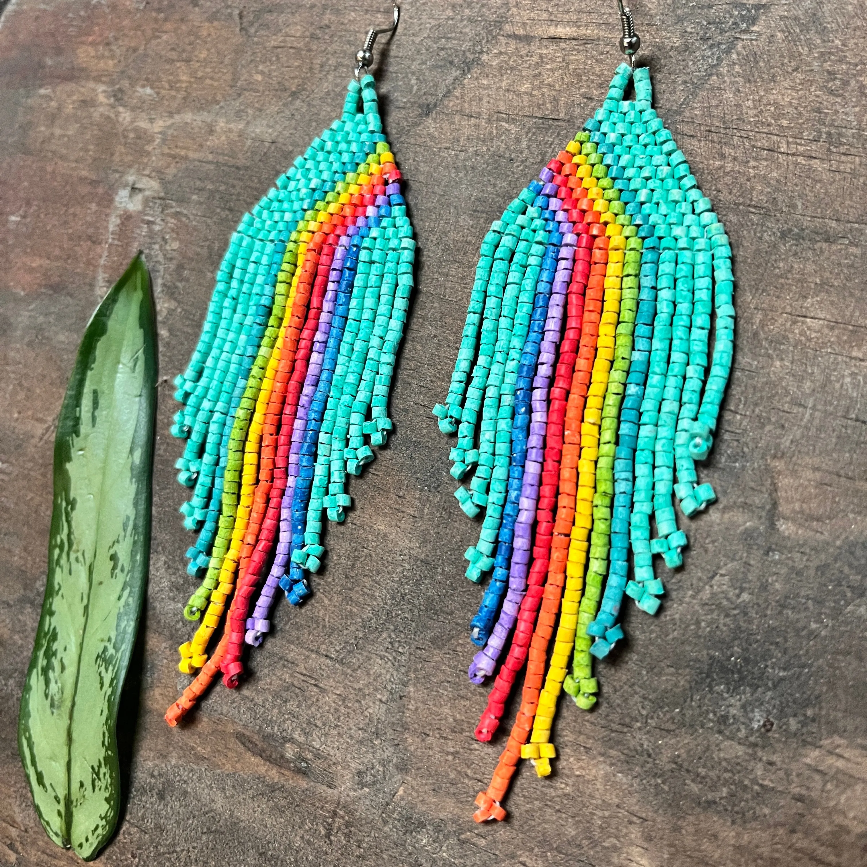 Rainbow Earrings in Symmetrical Design