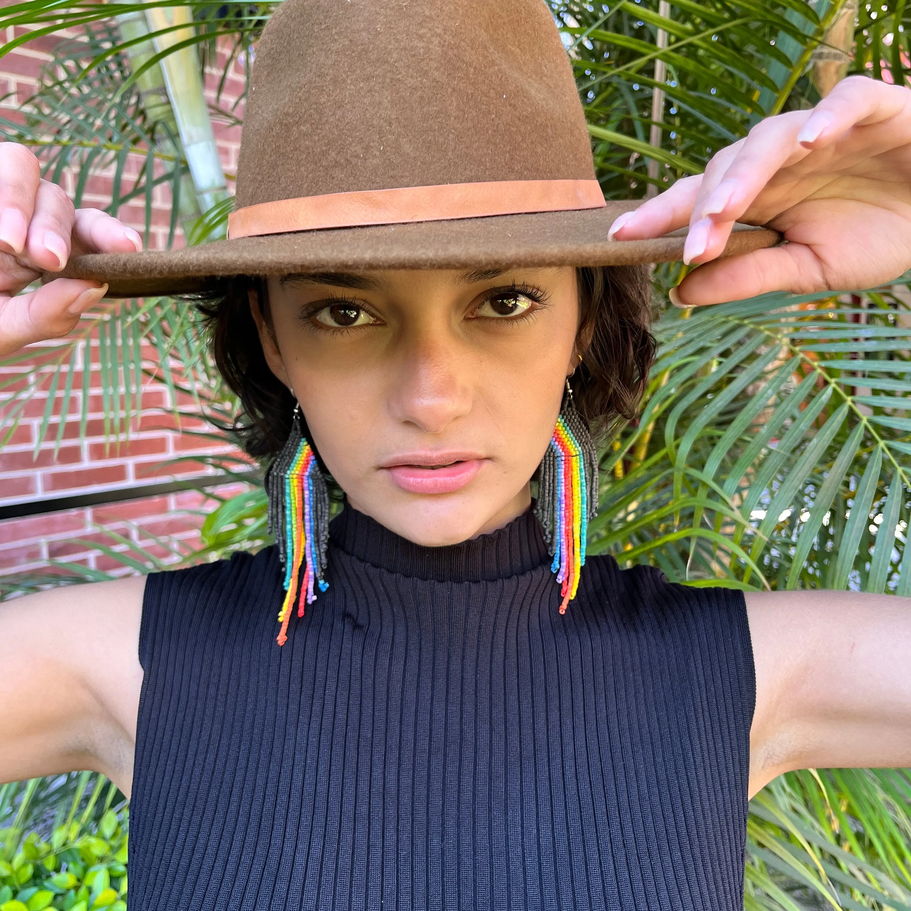 Rainbow Earrings in Symmetrical Design