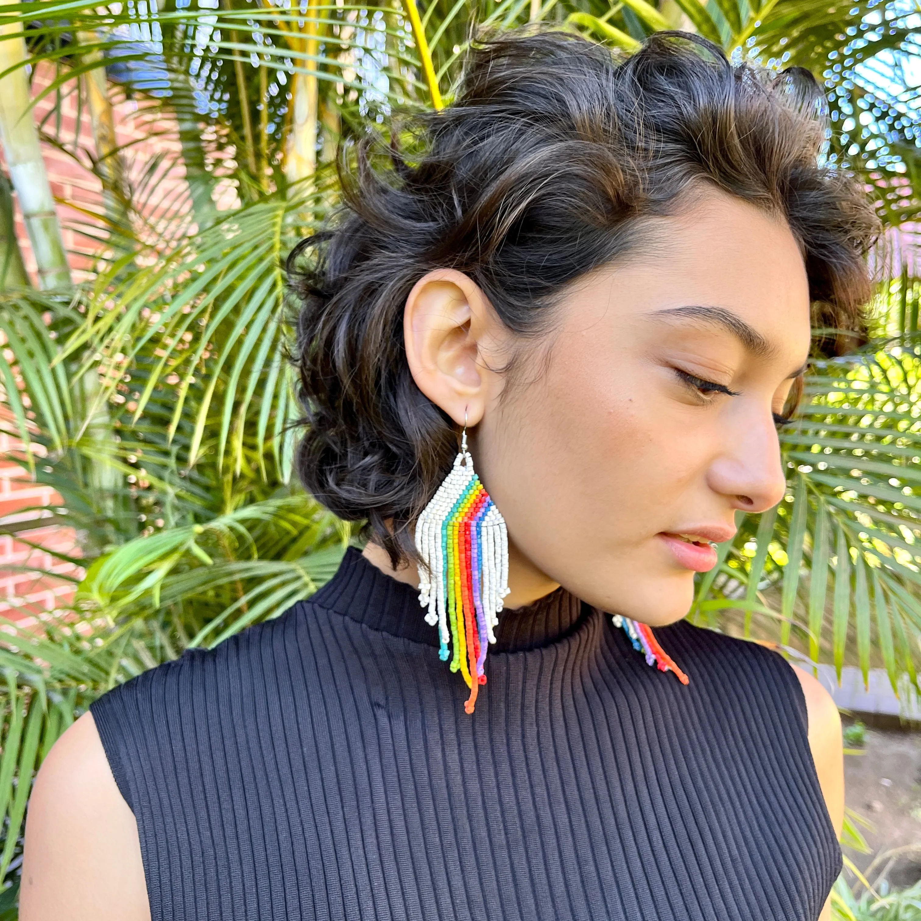 Rainbow Earrings in Symmetrical Design