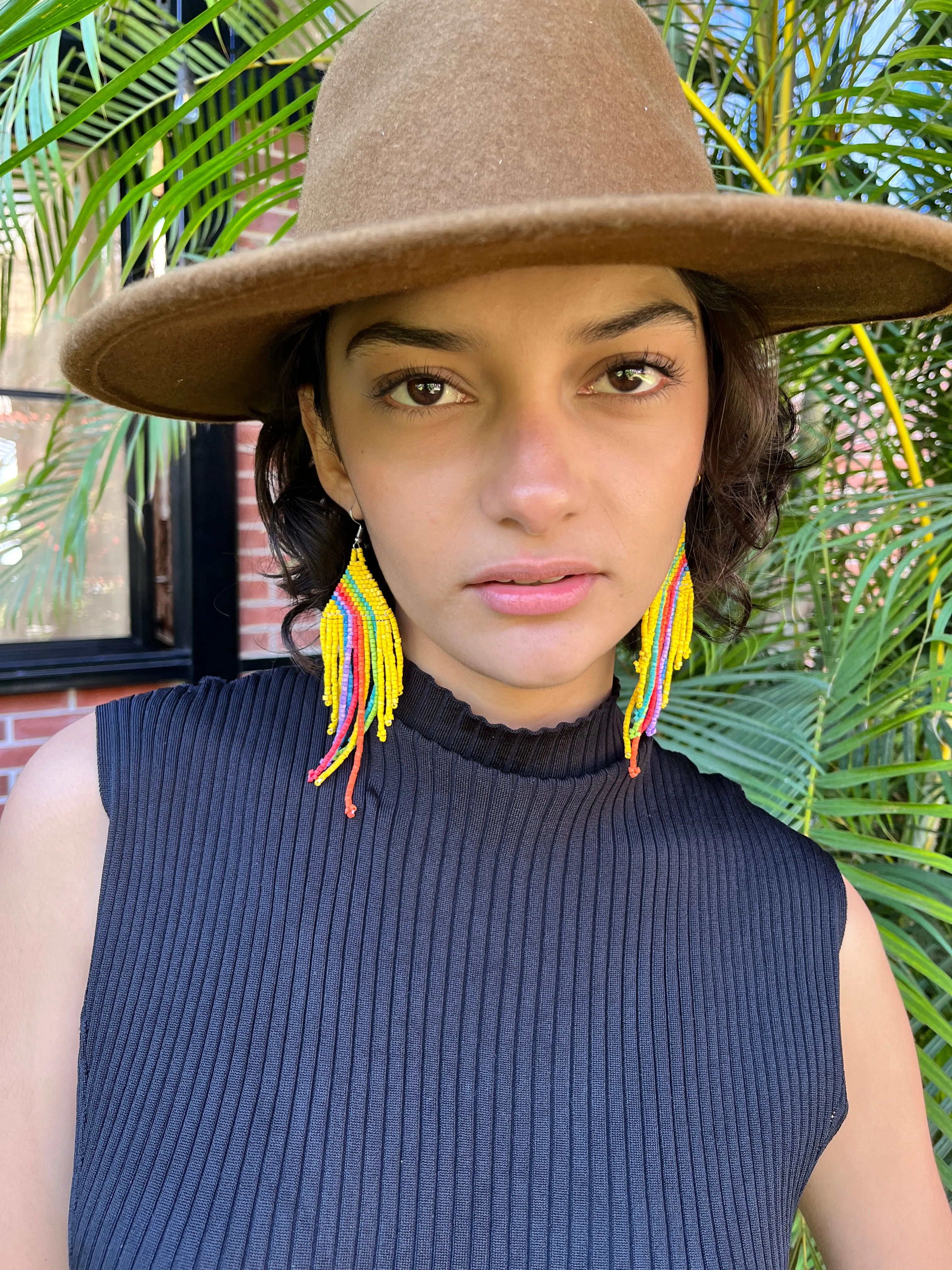 Rainbow Earrings in Symmetrical Design