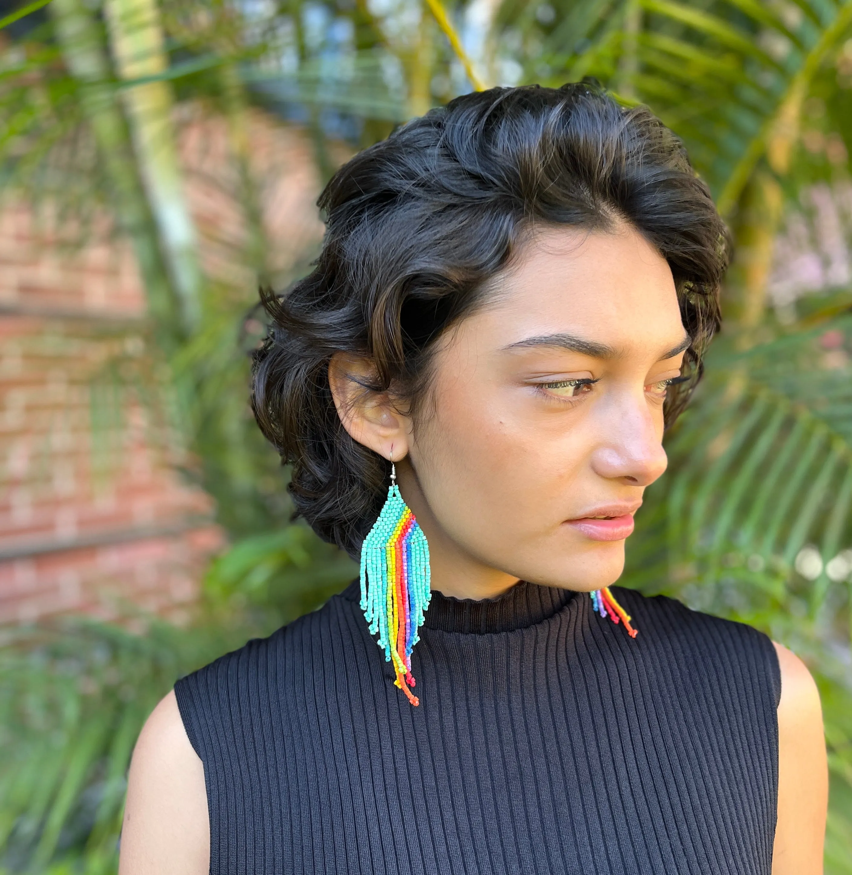 Rainbow Earrings in Symmetrical Design