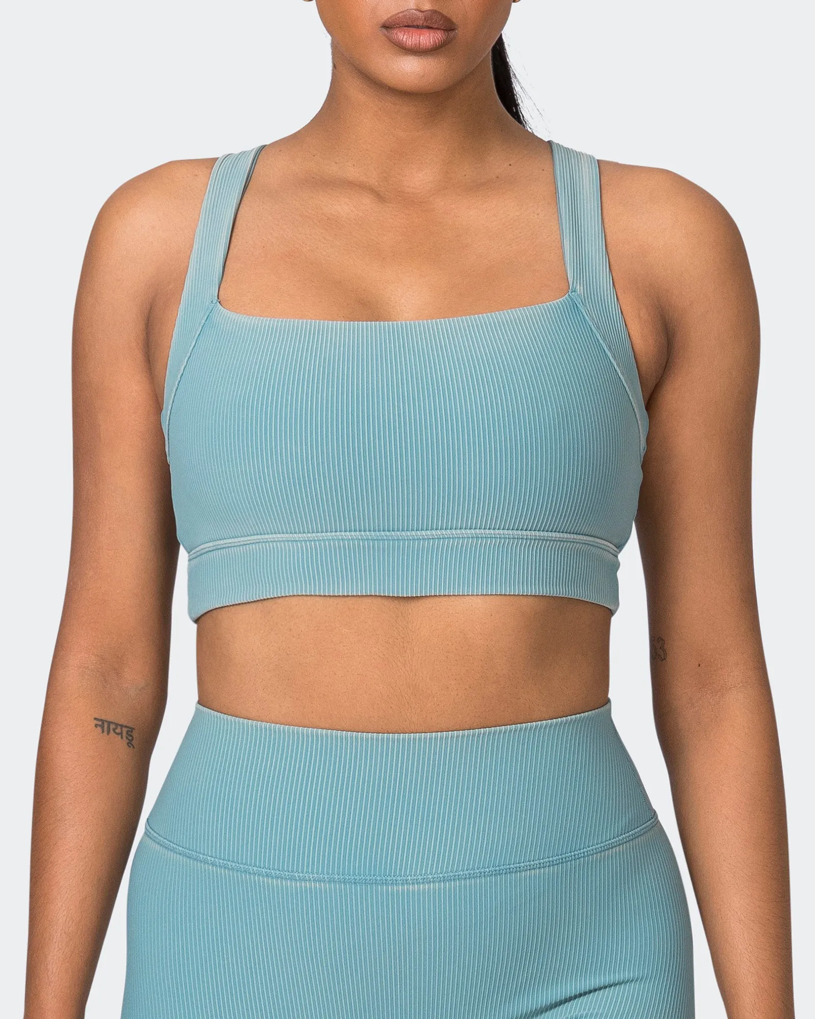 Rebound Vintage Rib Bra - Washed Harbour