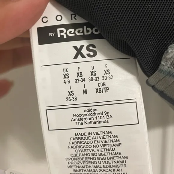 Reebok XS Lux Strappy COREI Sports Bra Training