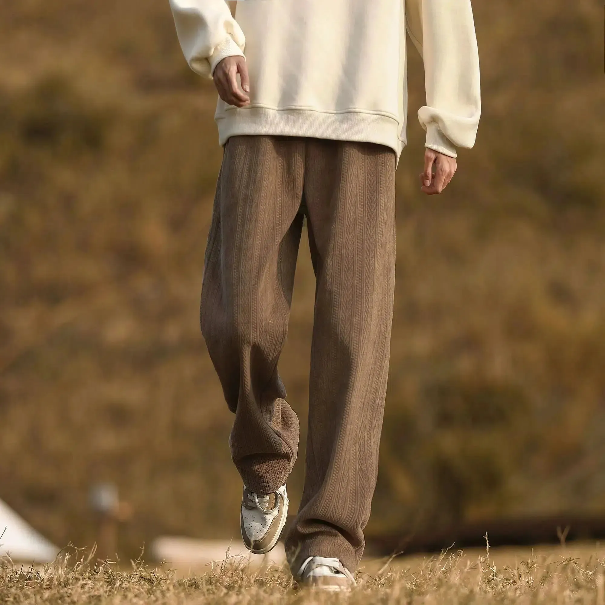 Retro Wheat Pattern Sports Pants