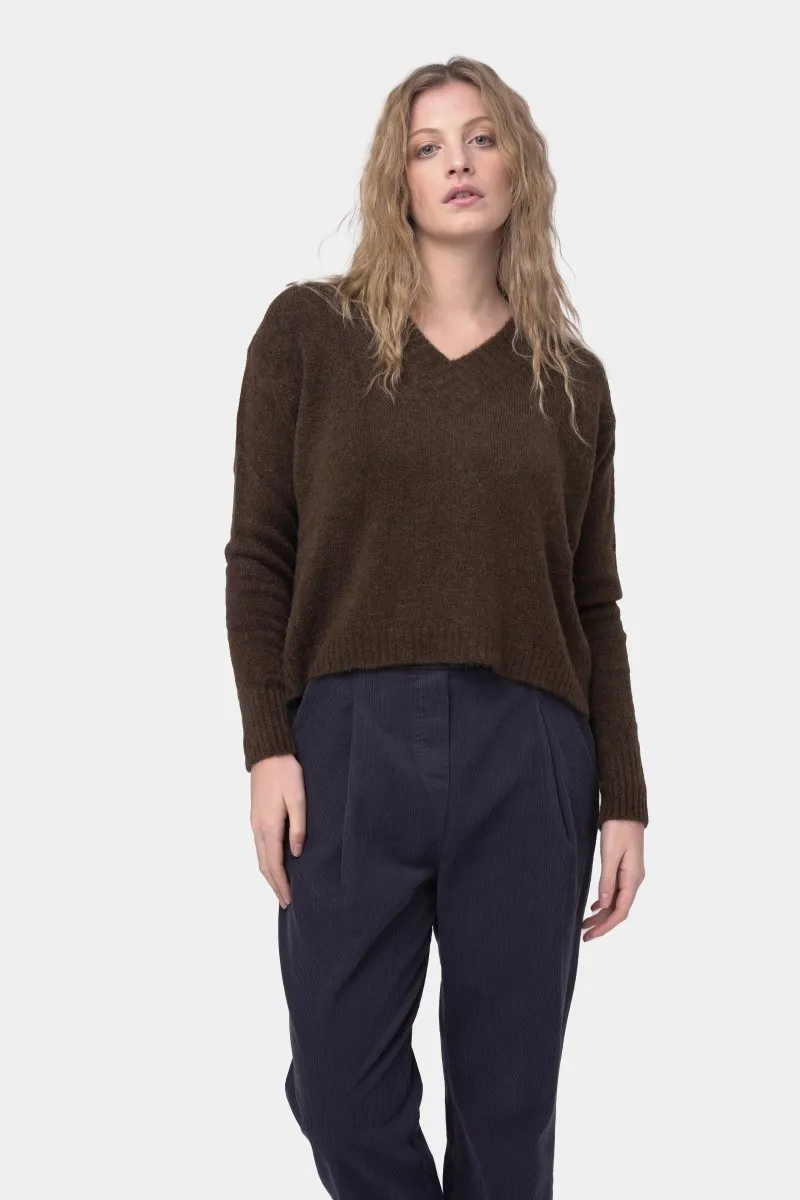 Ribbed V Neck Sweater
