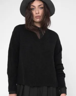 Ribbed V Neck Sweater
