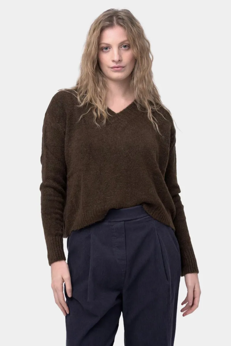 Ribbed V Neck Sweater