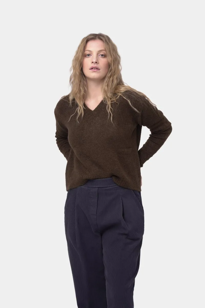 Ribbed V Neck Sweater