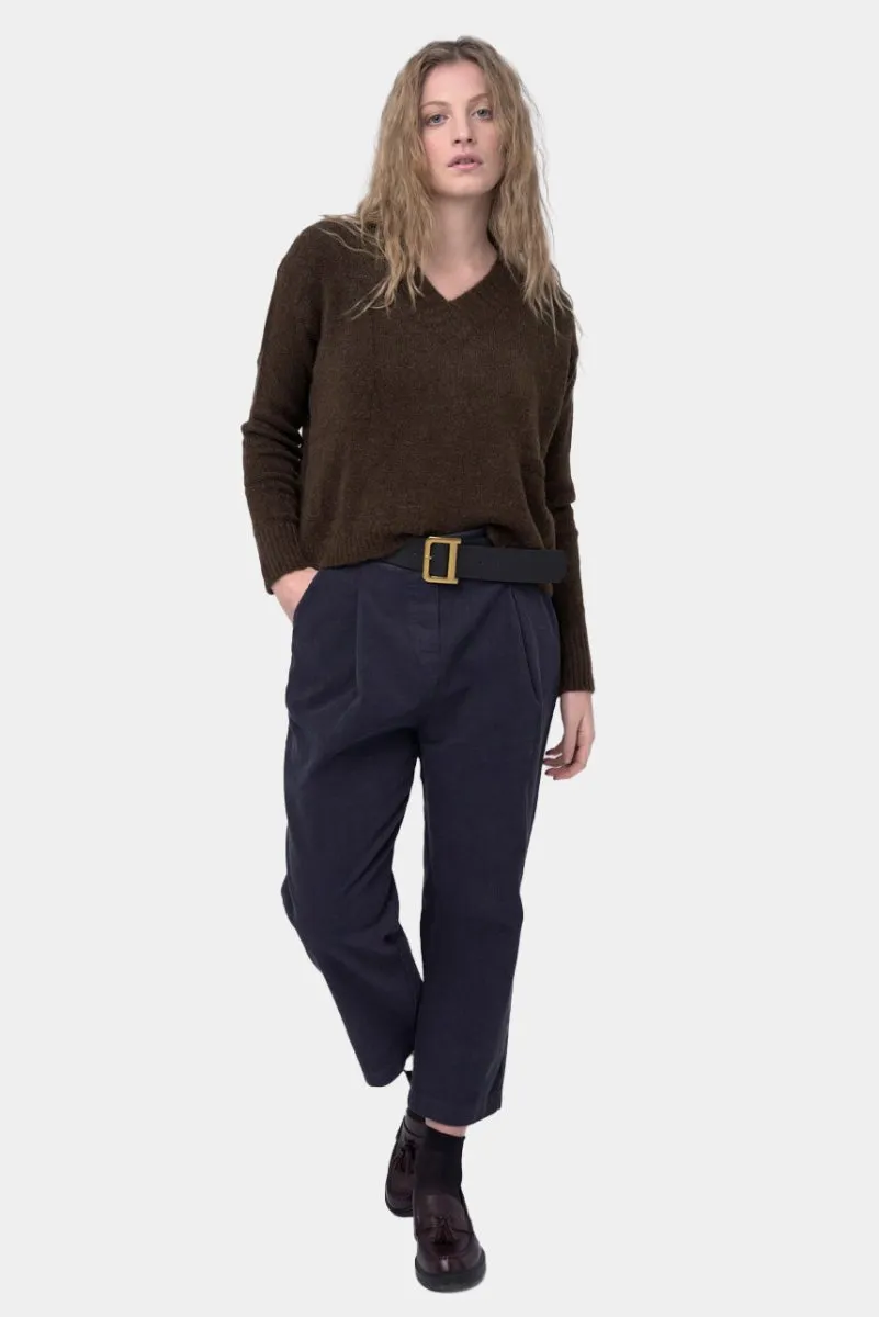 Ribbed V Neck Sweater