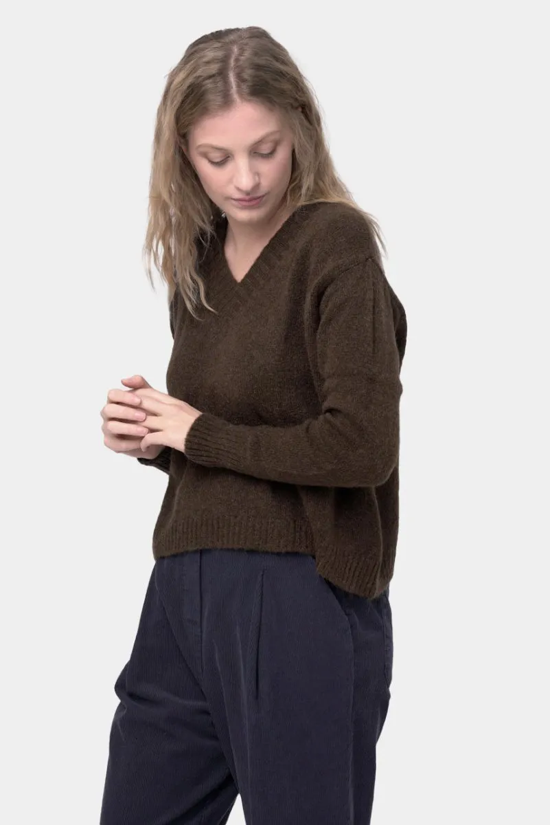 Ribbed V Neck Sweater