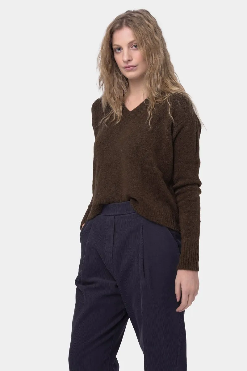 Ribbed V Neck Sweater