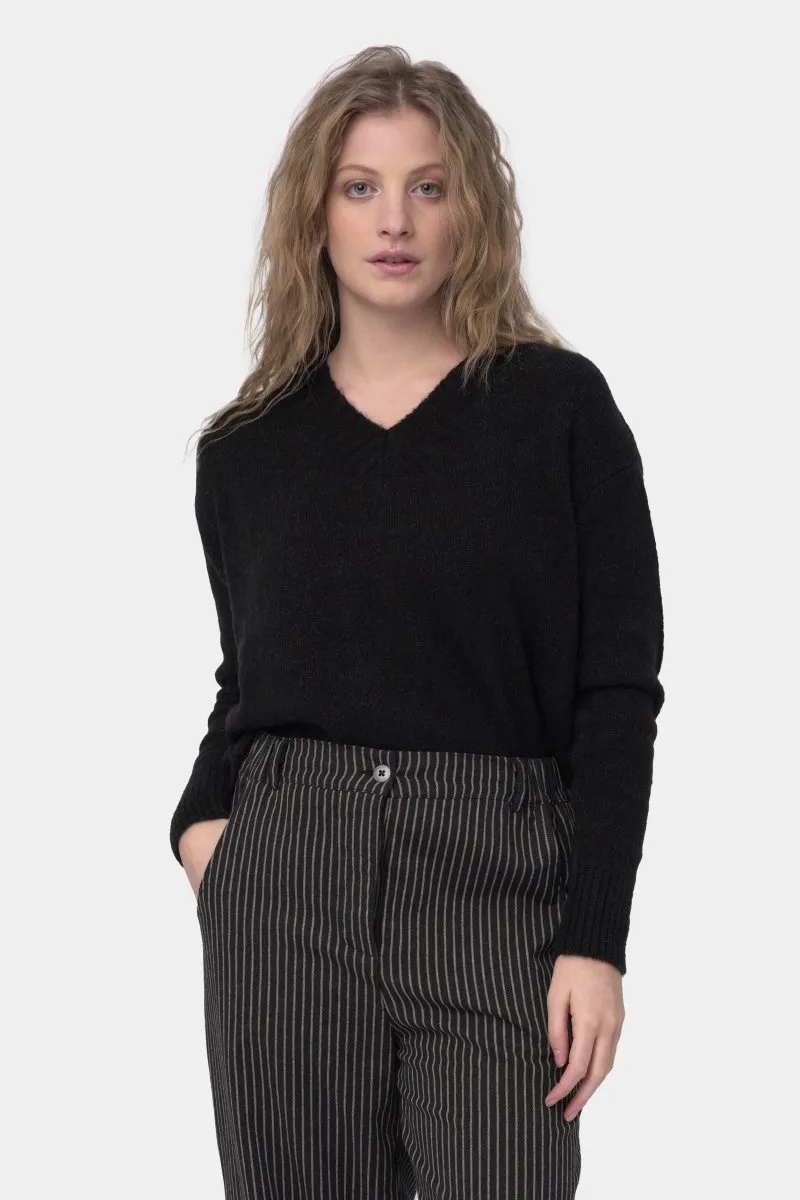 Ribbed V Neck Sweater