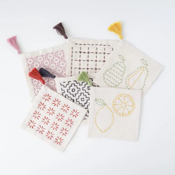 Sashiko Coaster Kit - Hedgehog and Bird