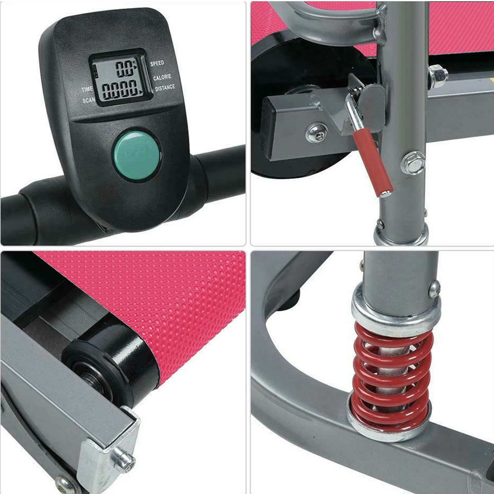 Shock-absorbing Folding Manual Treadmill Work Machine Fitness Exercise Home