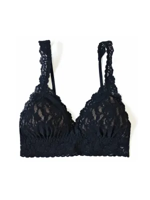 Signature Lace Padded Crossover Bralette Black