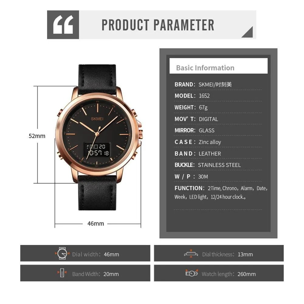 SKMEI Dual Time Digital LED Stylish Watch | SKMEI 62