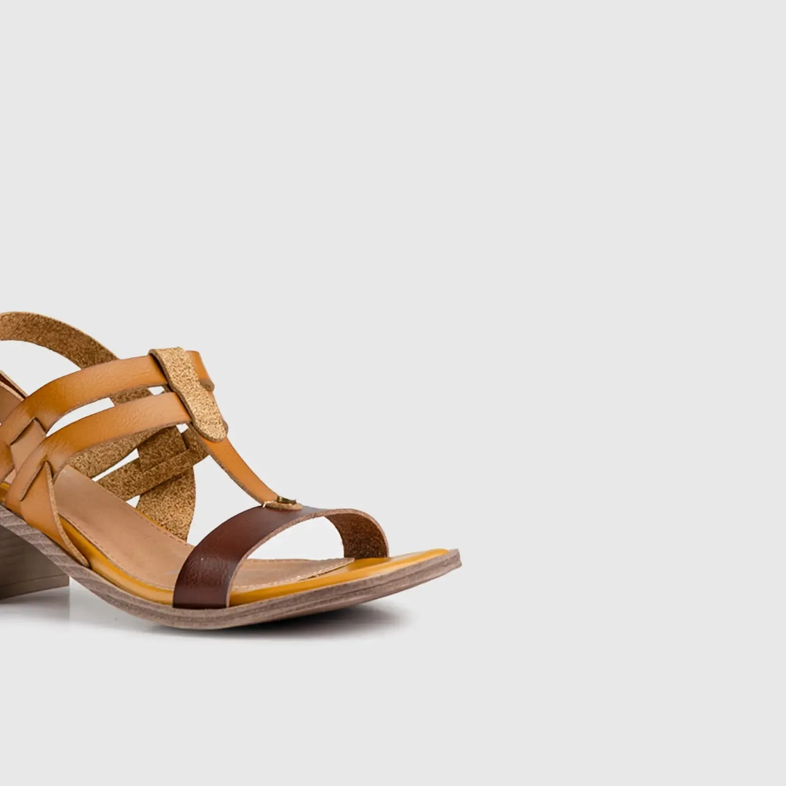 Soft Style Abigail Block Heel Sandal Mustard 01493