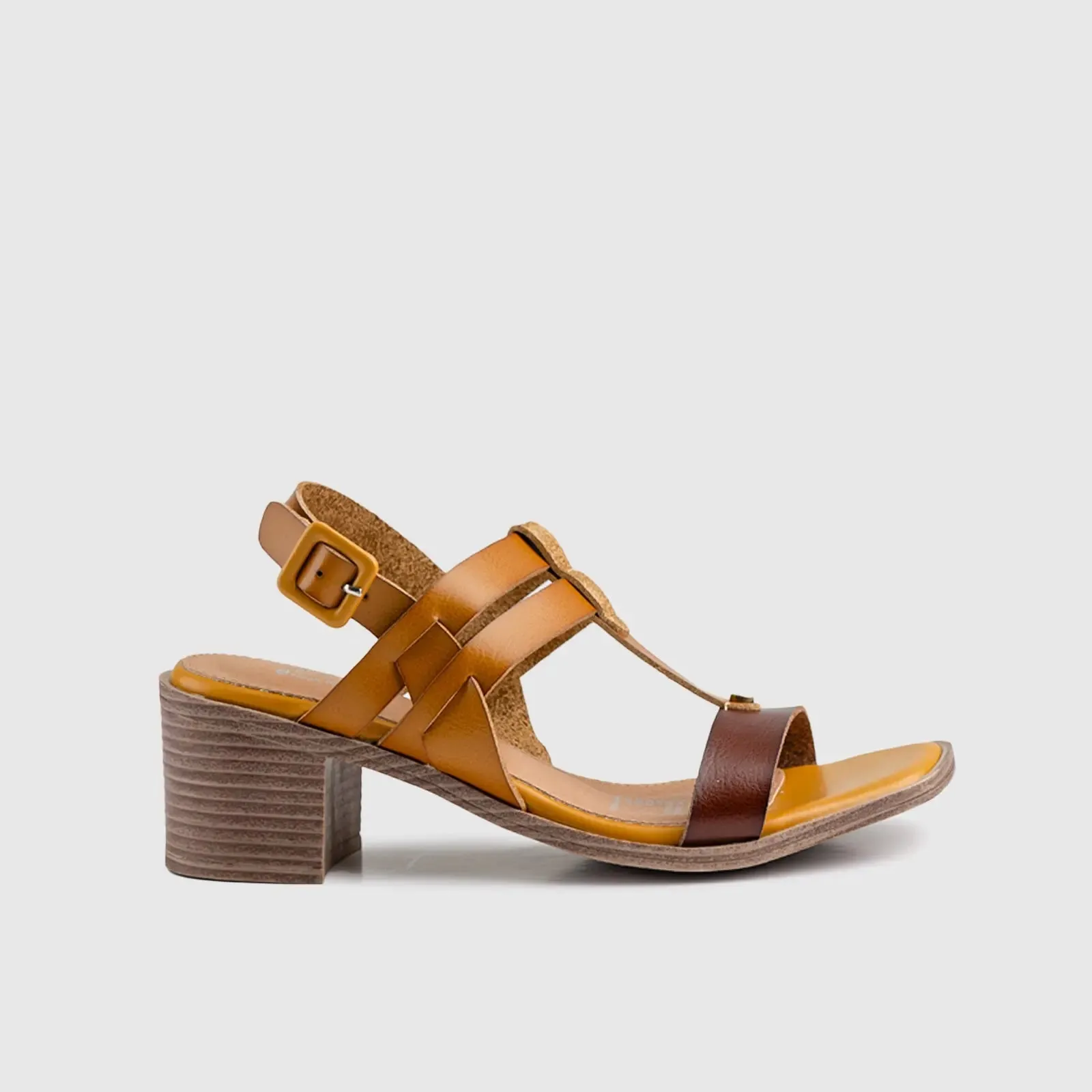 Soft Style Abigail Block Heel Sandal Mustard 01493