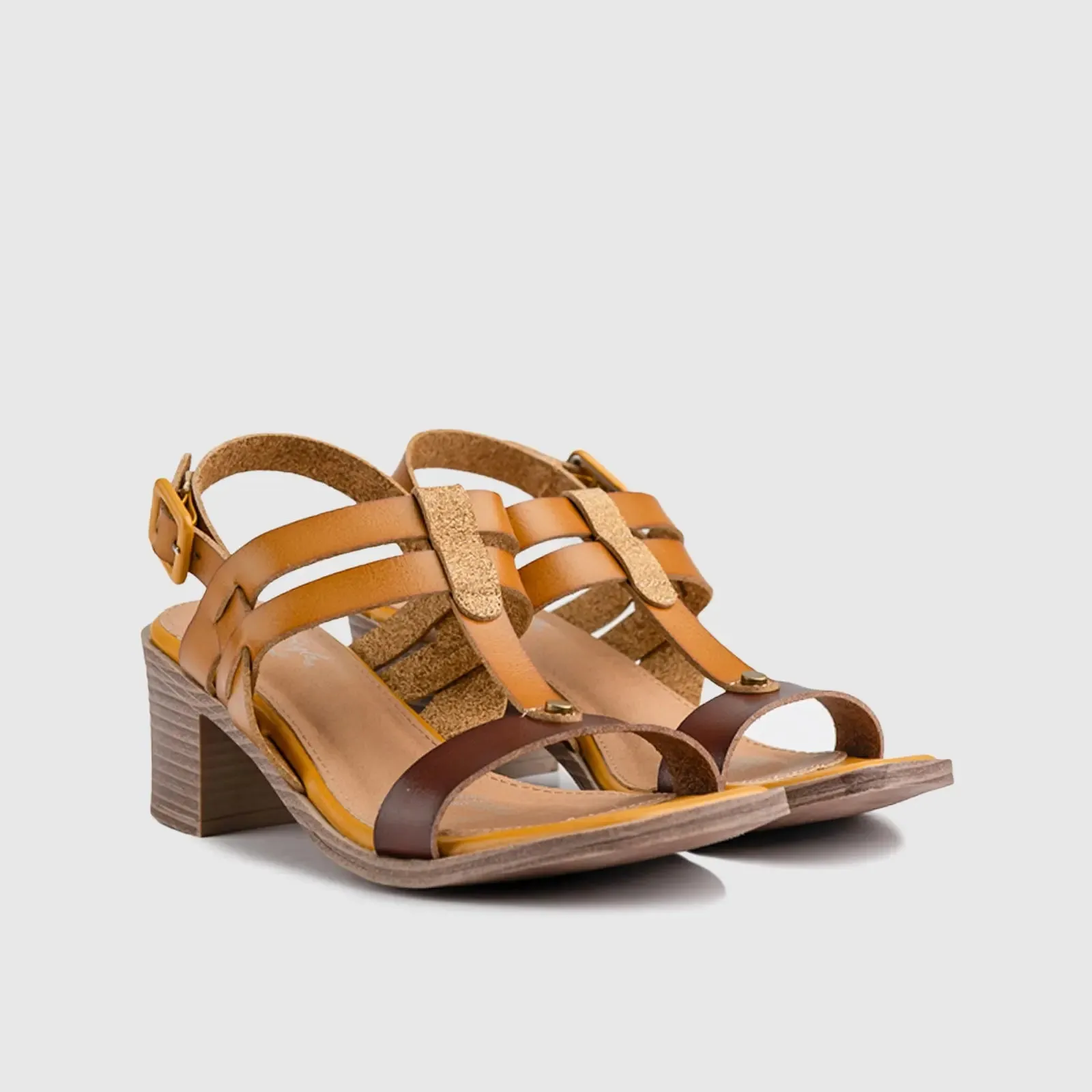 Soft Style Abigail Block Heel Sandal Mustard 01493