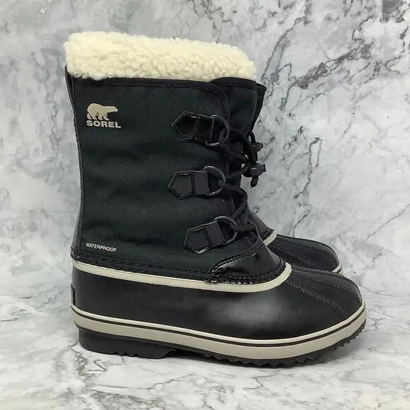 Sorel Kids 4 Black Yoot Pac Nylon Sorel Winter Boots Waterproof Lace Up BR1-10